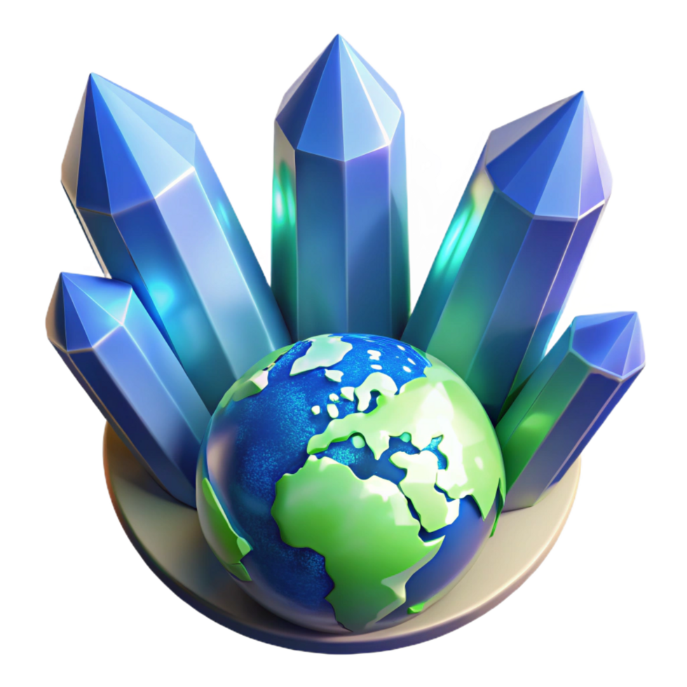 impressive rustic 3D Crystal Globe Illustration exclusive png