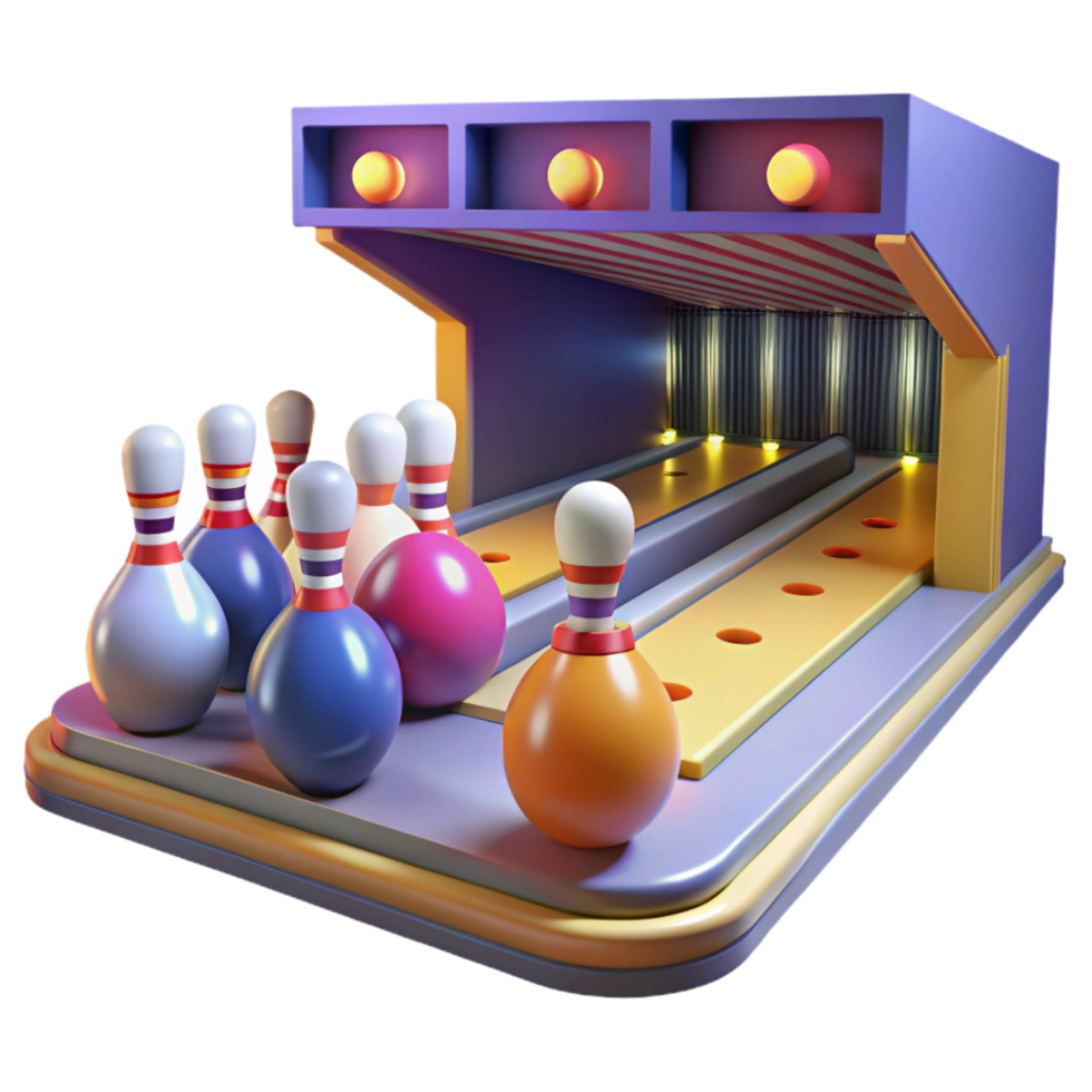 extraordinary rustic 3D Bowling Alley Illustration high resolution png