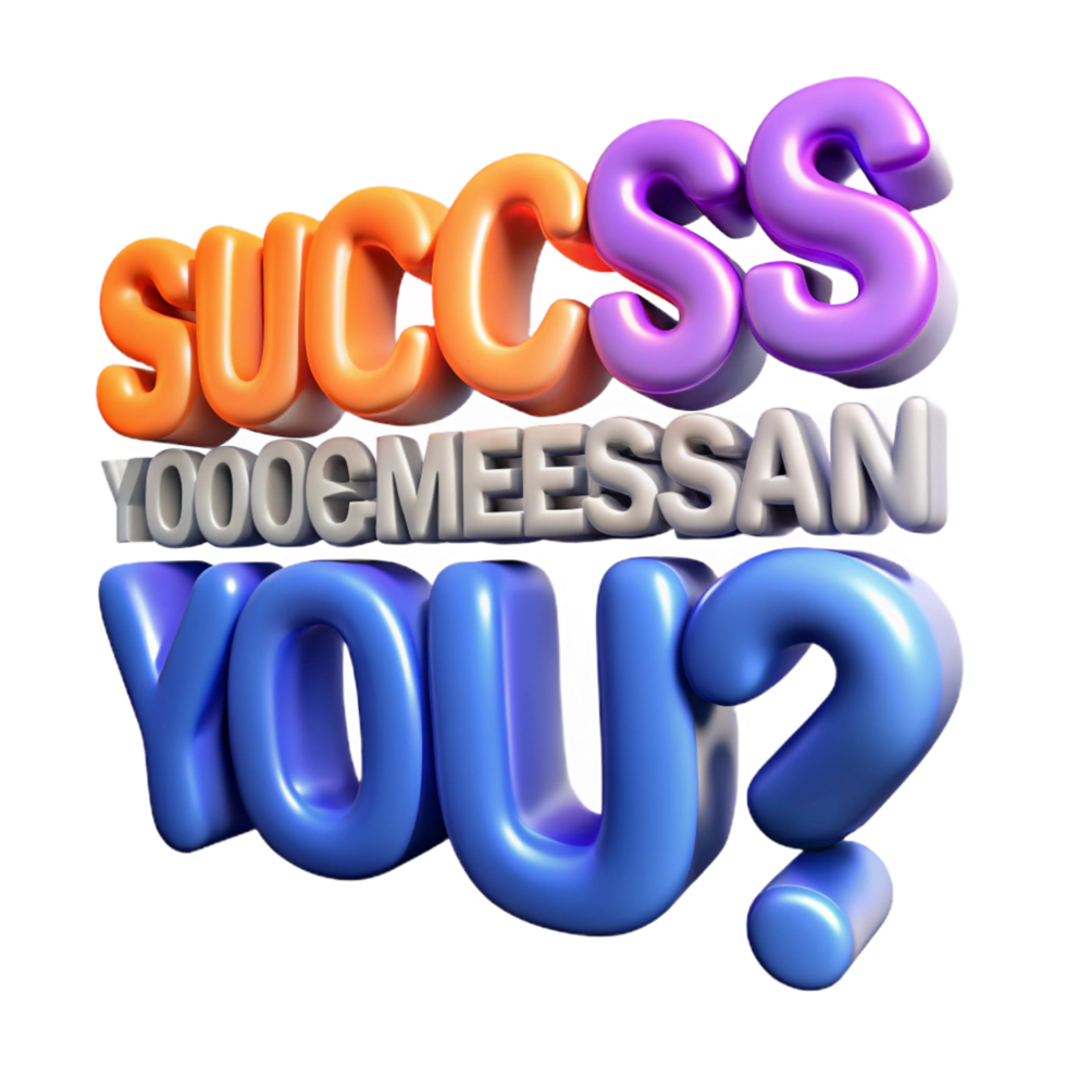 wonderful creative 3D Success You Motivational Graphic high quality png