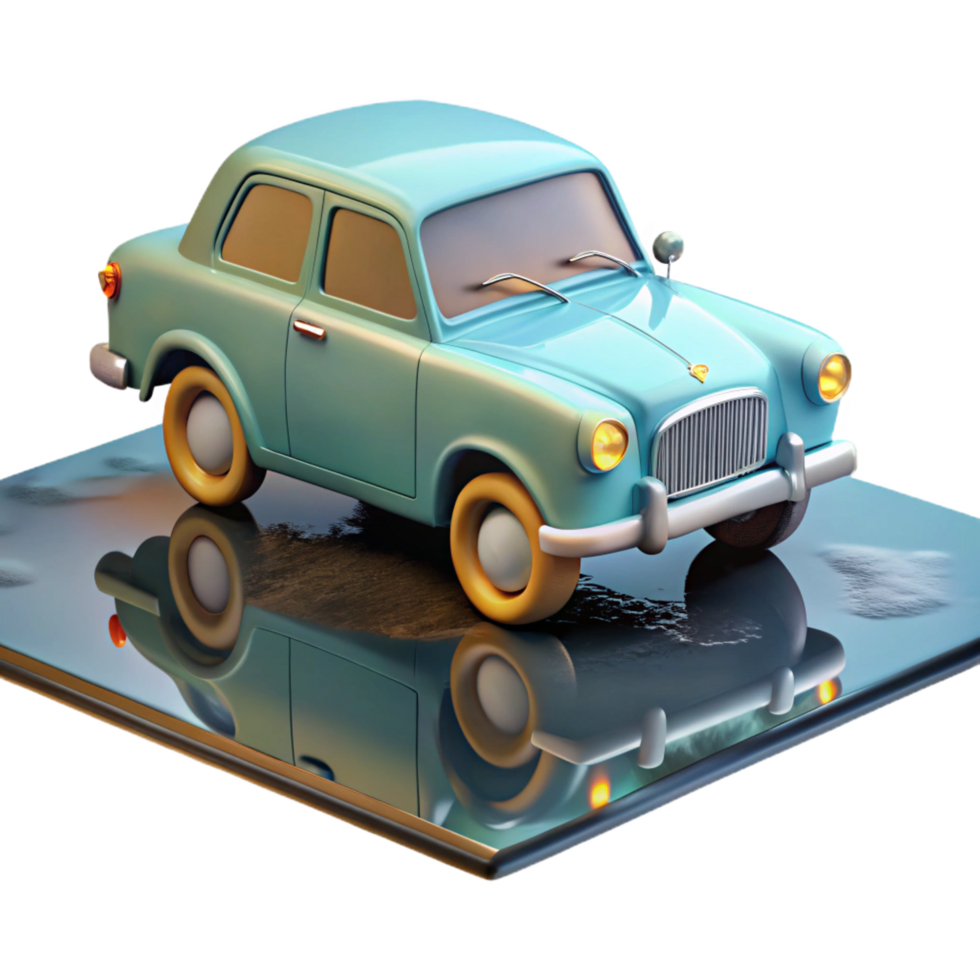 elegant creative Cartoon Classic Car 3D Render original png