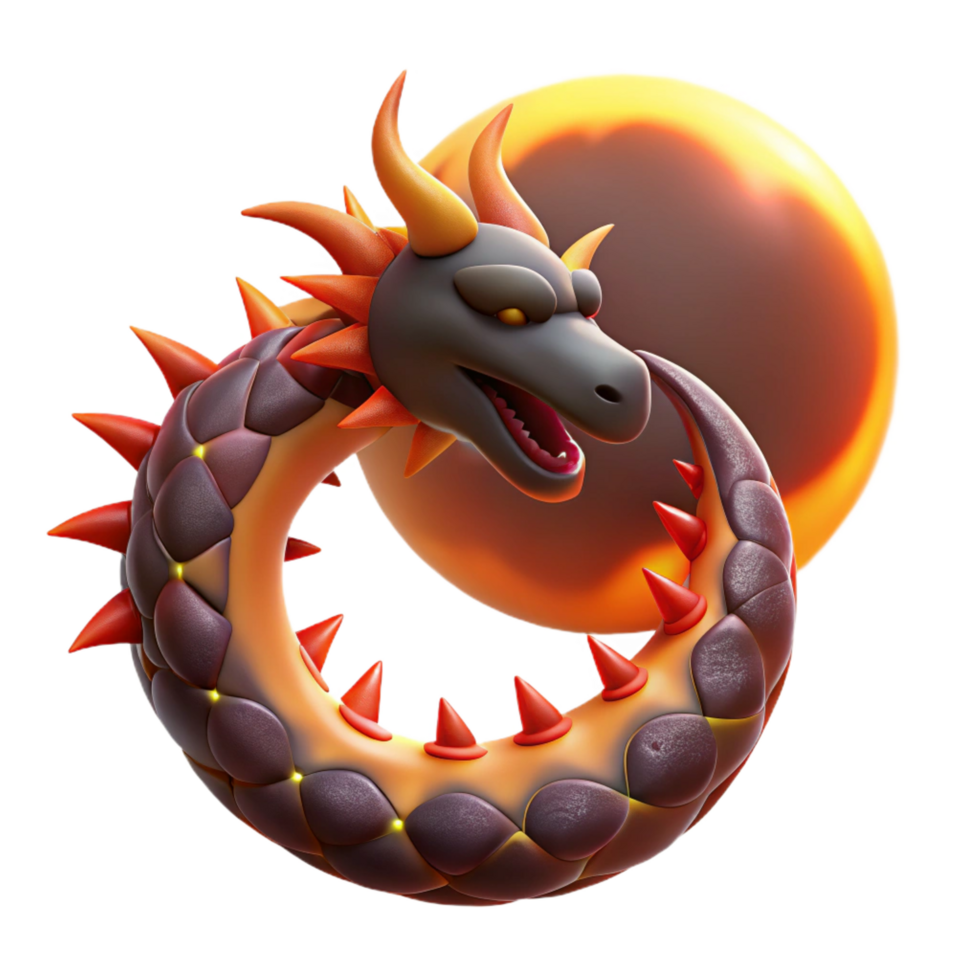 magnificent artistic 3D Cartoon Dragon Illustration 4K png