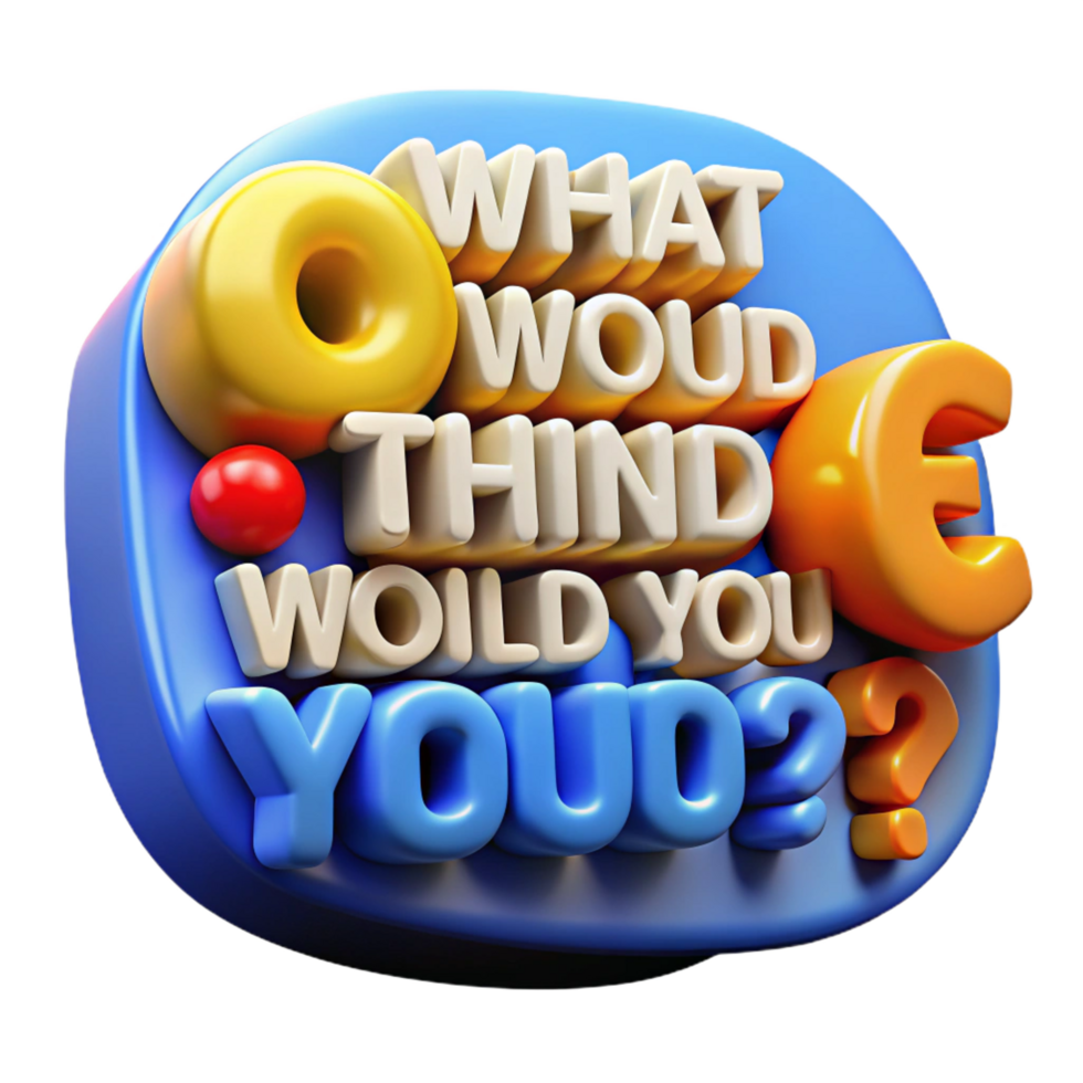dramatic abstract 3D Render What Would You Think Question exclusive png