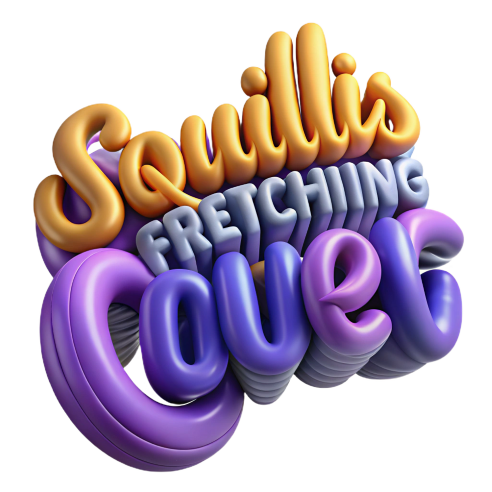 beautiful abstract 3D Squillis Stretching Over Abstract Background authentic png
