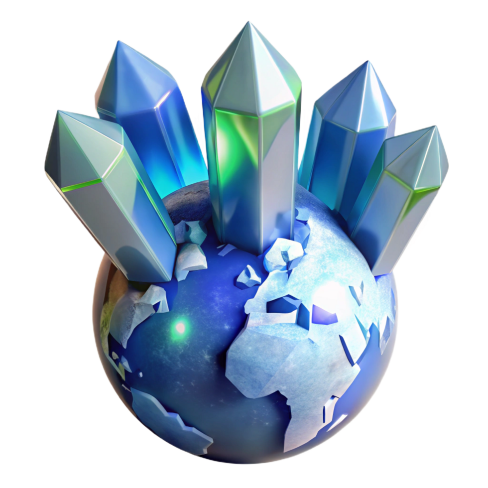 vibrant artistic Frozen Planet 3D Illustration high resolution png