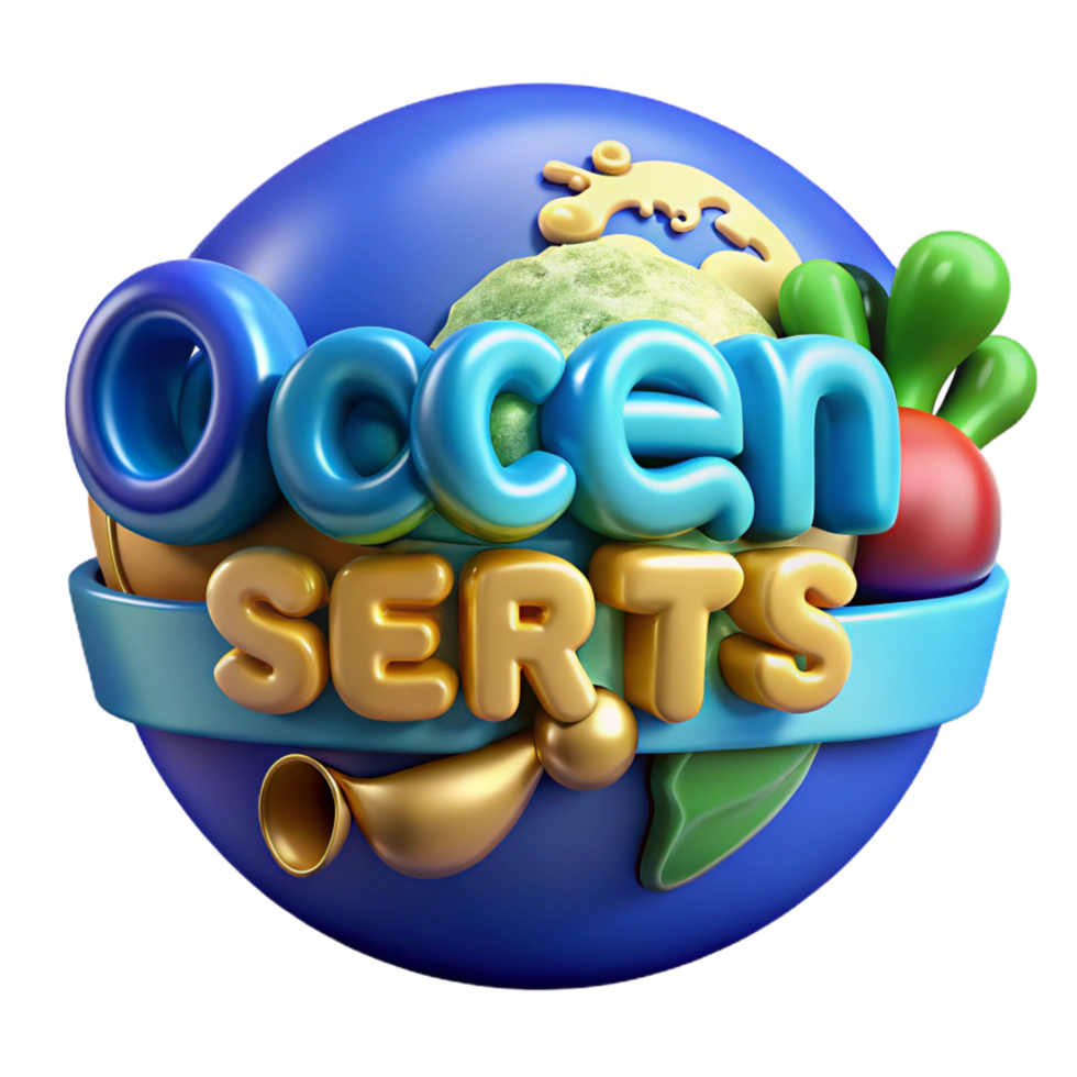 beautiful creative Ocean Serts 3D Render professional png