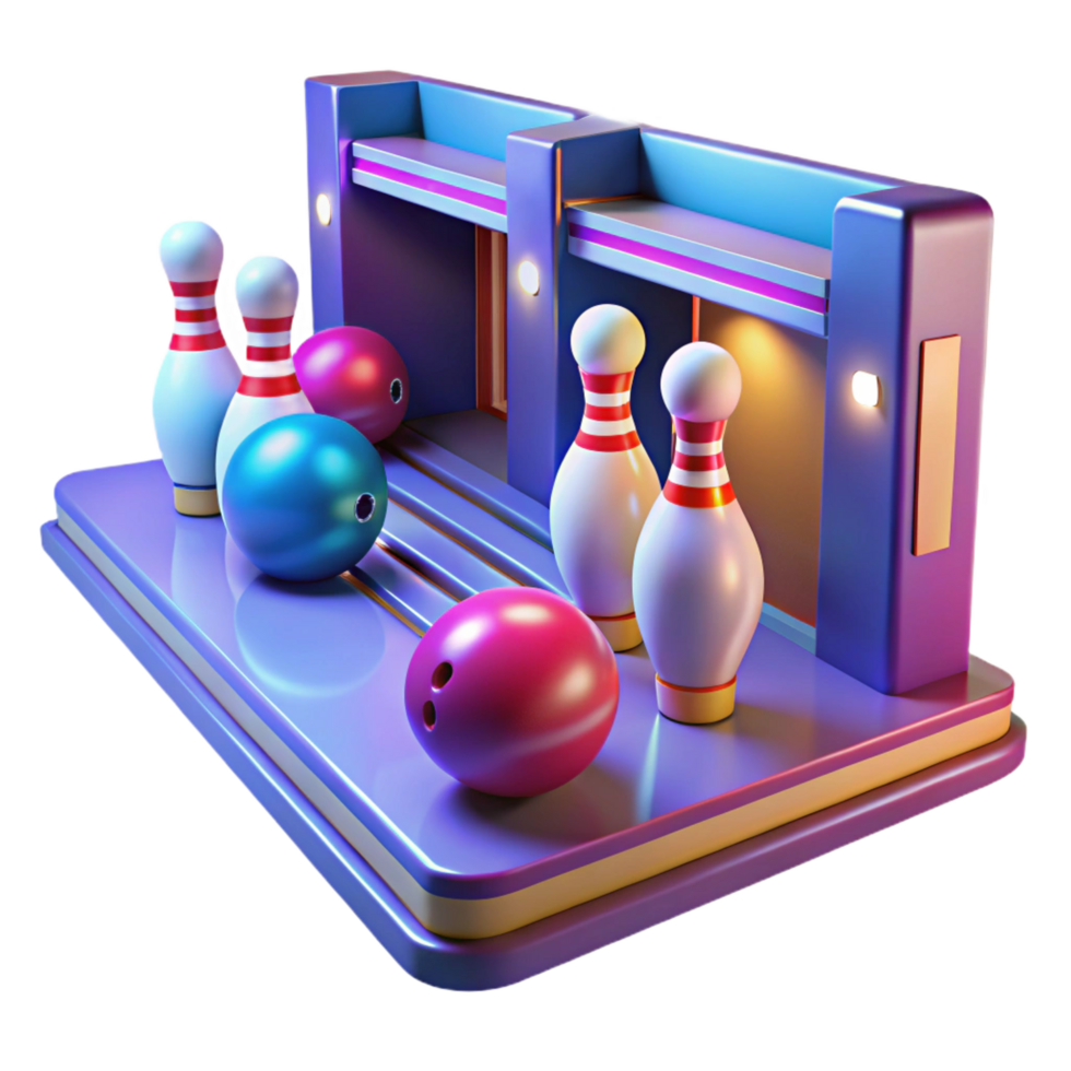 magnificent creative 3D Render Bowling Alley Illustration original png