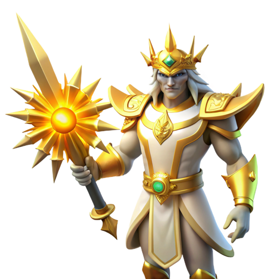 wonderful vintage Golden King 3D Illustration detailed png