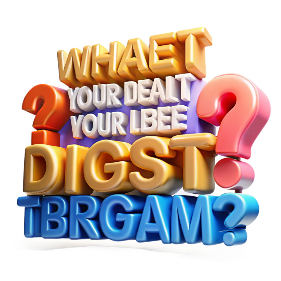magnificent minimalist 3D Textured Question Graphic exclusive png
