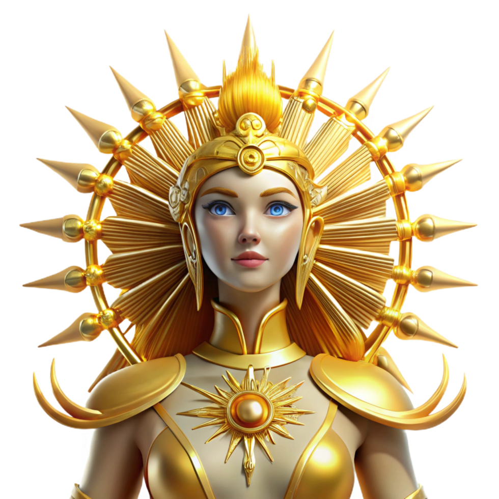 impressive minimalist Golden Goddess 3D Render 4K png