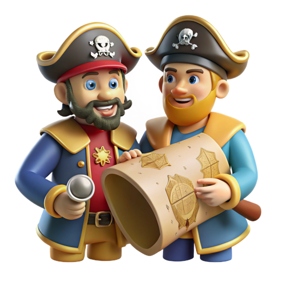 stunning artistic Jolly Roger Pirates 3D Illustration genuine png
