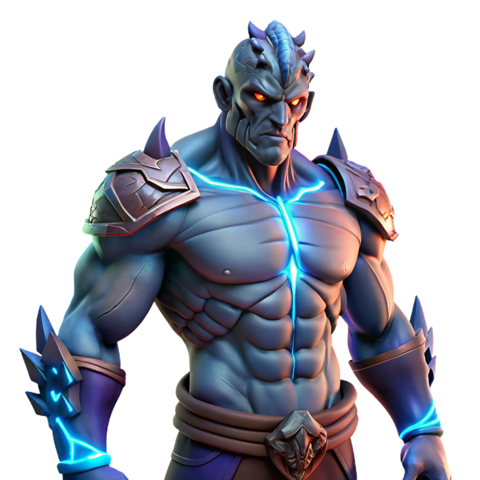 magnificent minimalist Powerful 3D Render of a Fantasy Warrior professional png