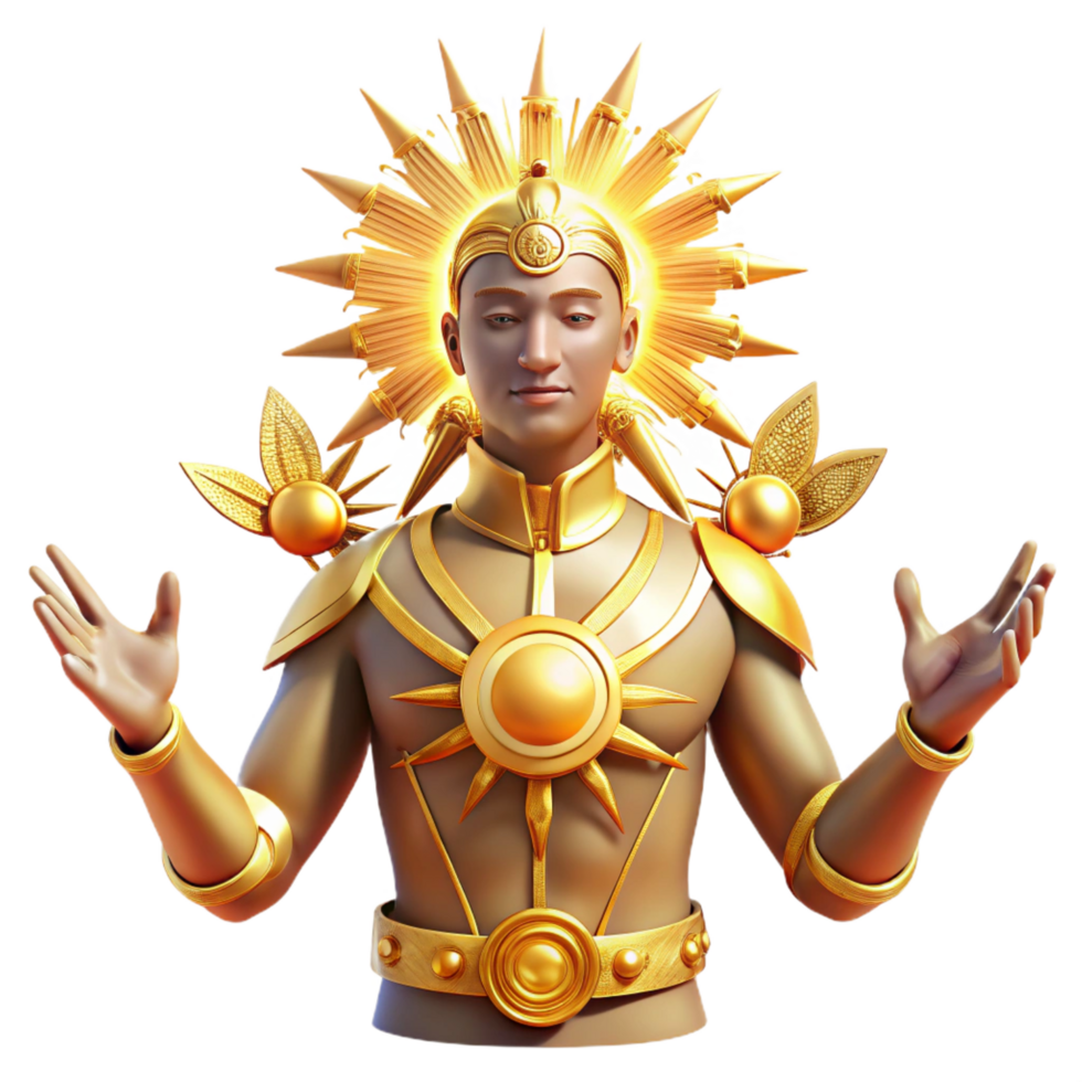 sbalorditivo artistico d'oro sole Dio 3d illustrazione professionale png