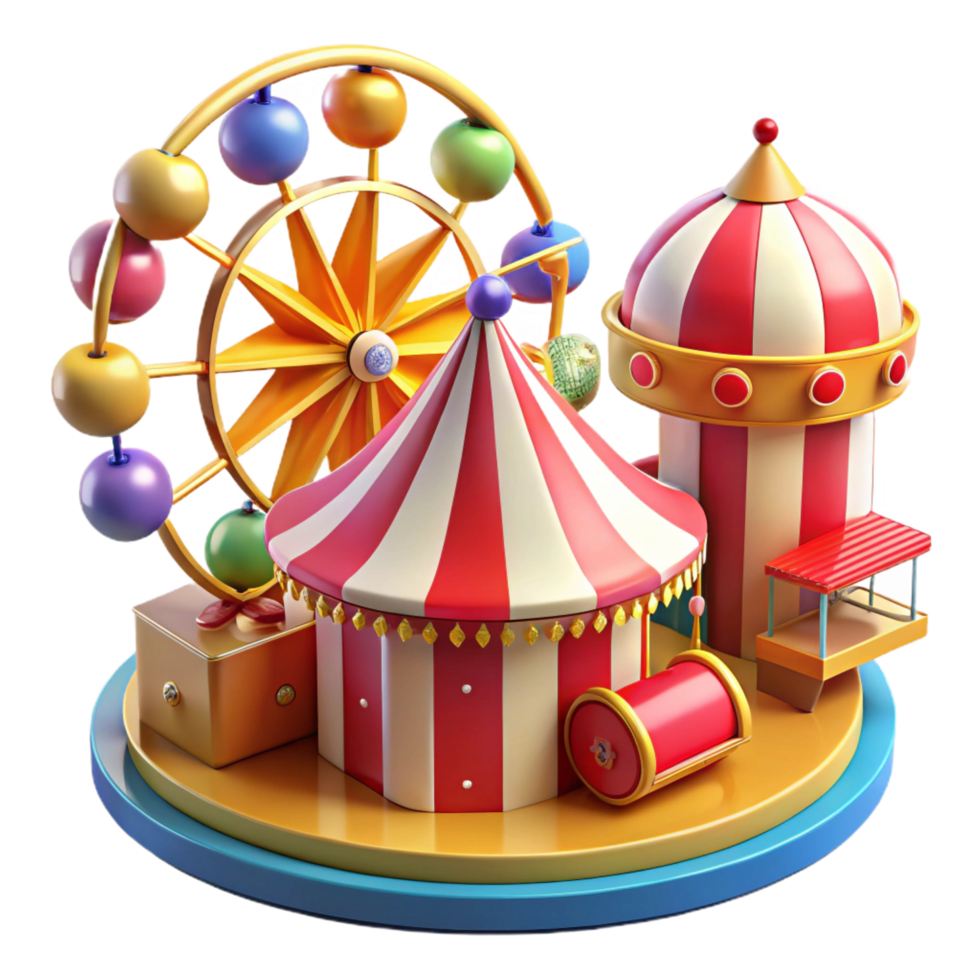 magnificent classic 3D Render Carnival Fun Fair Illustration professional png