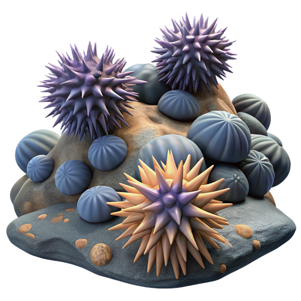 dramatic modern 3D Render of Microscopic Organisms professional png