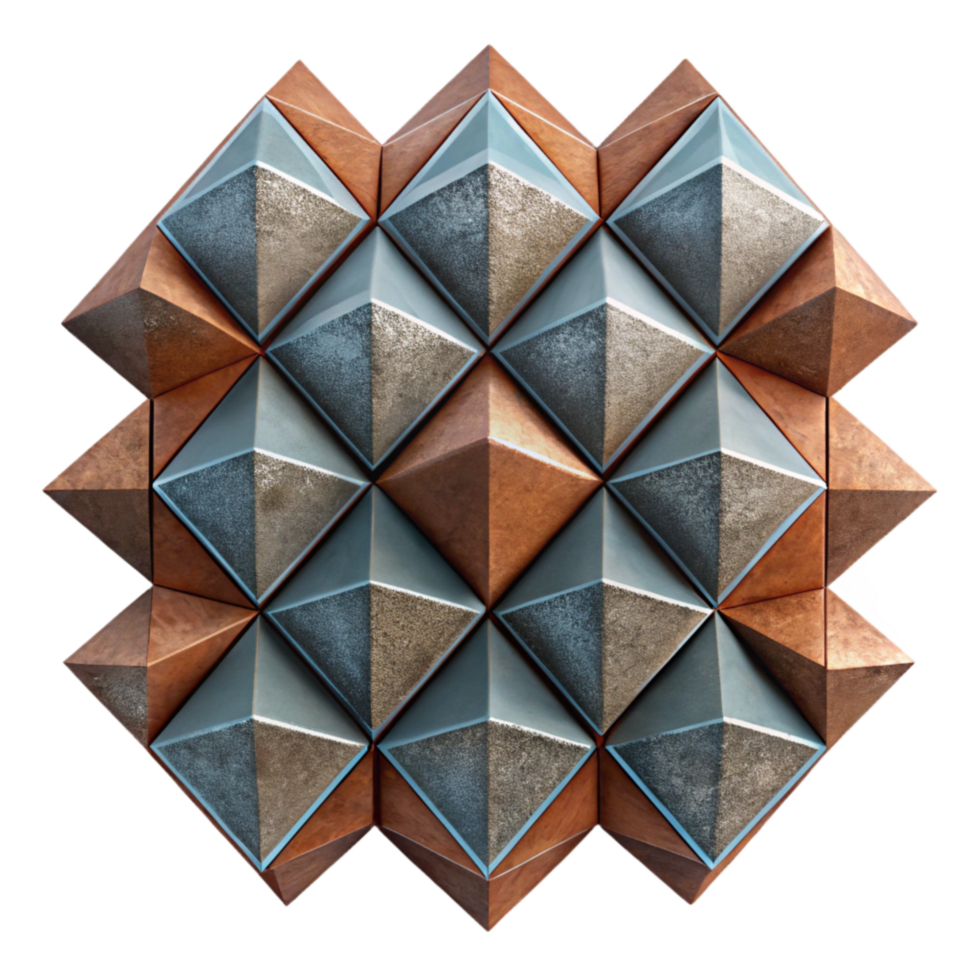 beautiful contemporary Abstract Geometric Pattern Triangles and Squares Transparent Background detailed png