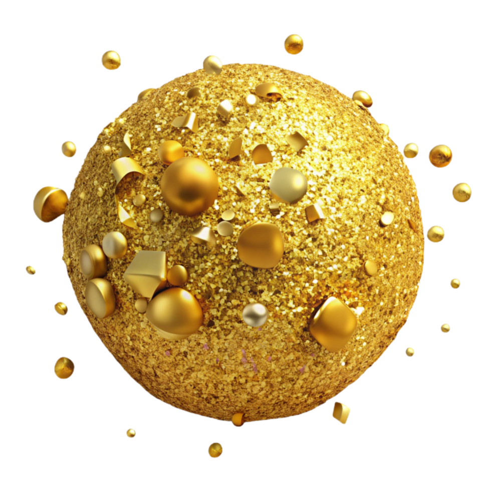stunning abstract Gold Glitter Confetti Transparent Isolated Element high quality png