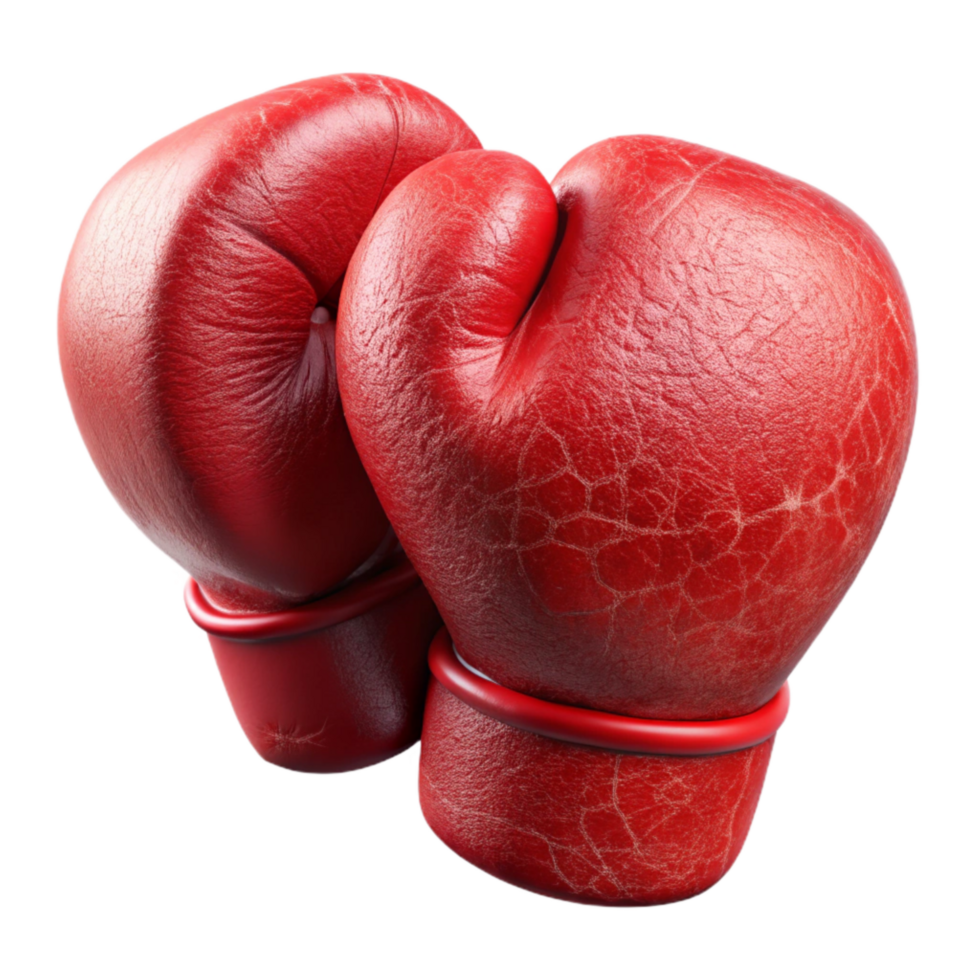 vibrant modern Boxing Gloves Red Leather Texture Transparent Background 4K png