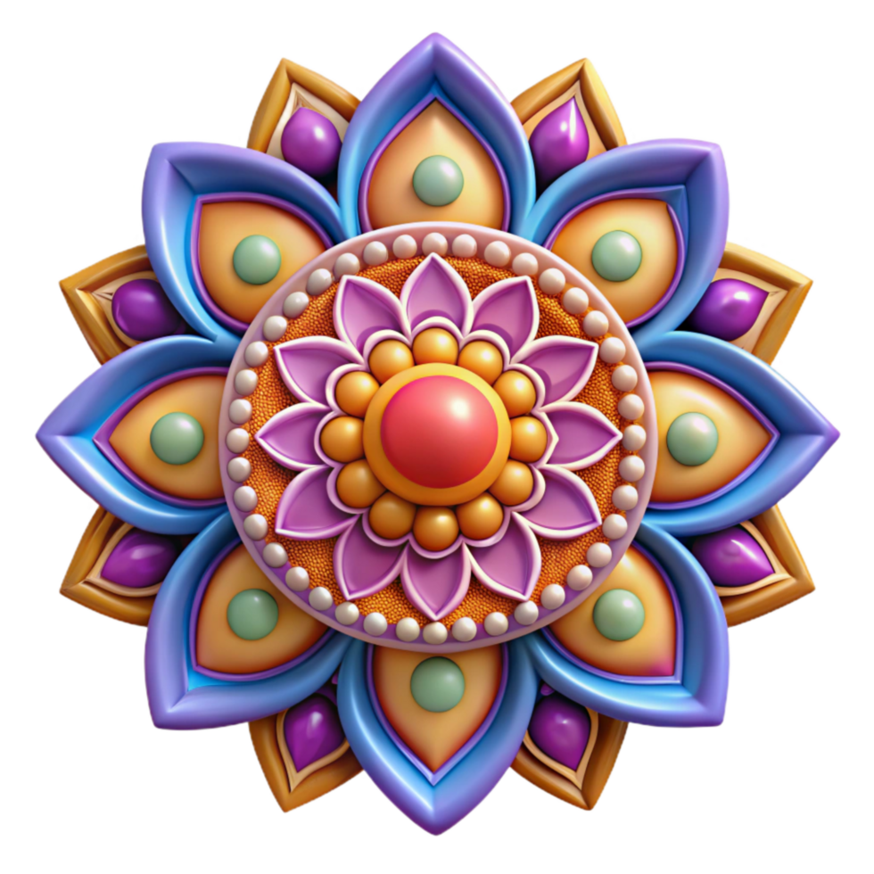 extraordinary modern Diwali Rangoli Pattern Colorful Transparent Background premium png