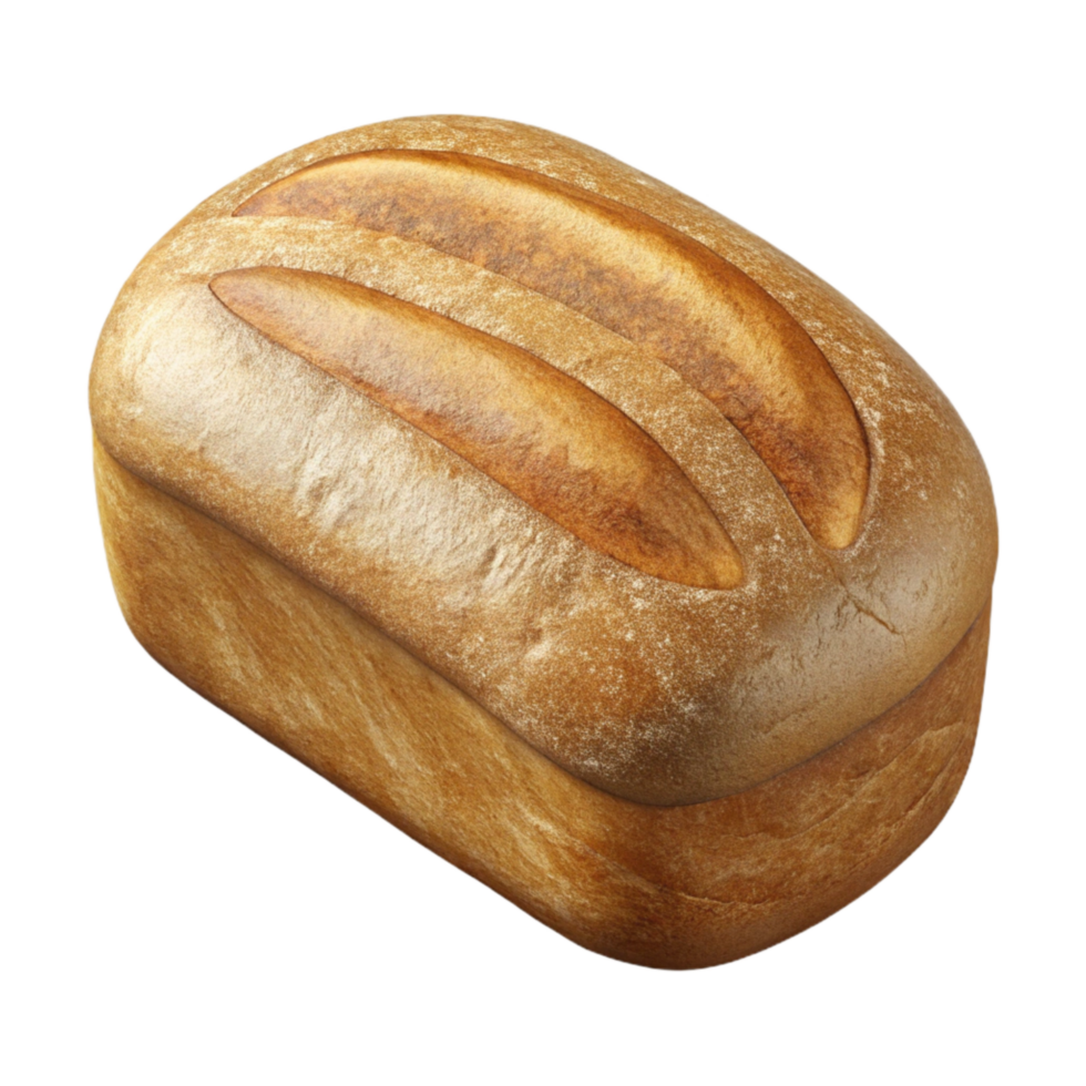 serene artistic Freshly Baked Bread Loaf Cutout on Transparent Background high resolution png