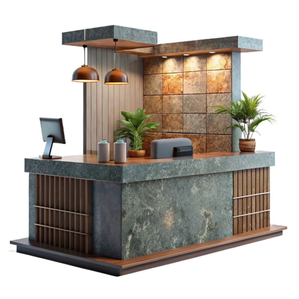 vibrant traditional Modern Office Lobby with Reception Desk Cutout genuine png