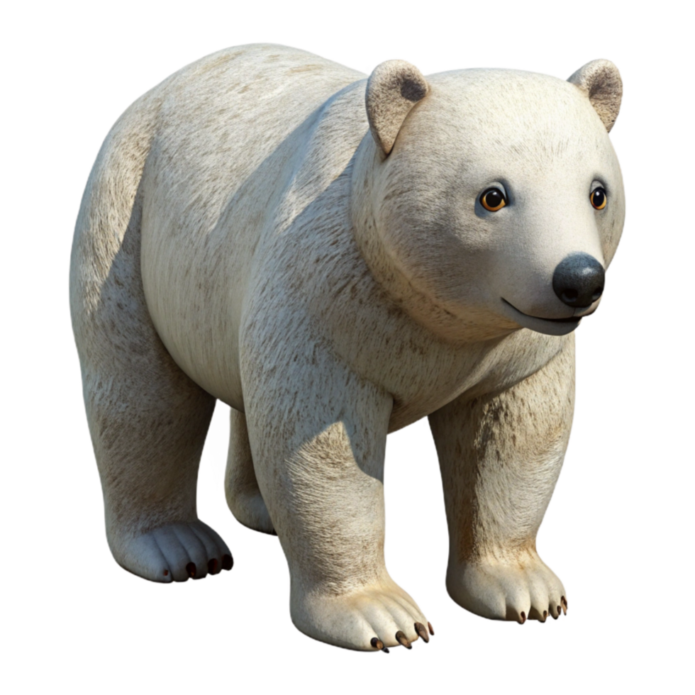 vibrant contemporary Polar Bear Walking View Transparent Background high quality png