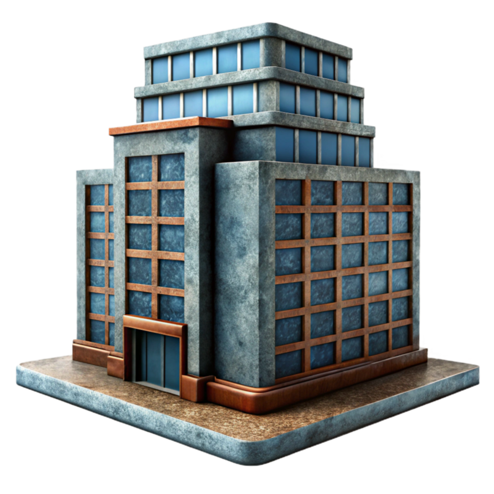 serene creative Office Building Skyscraper Perspective View Isolated authentic png