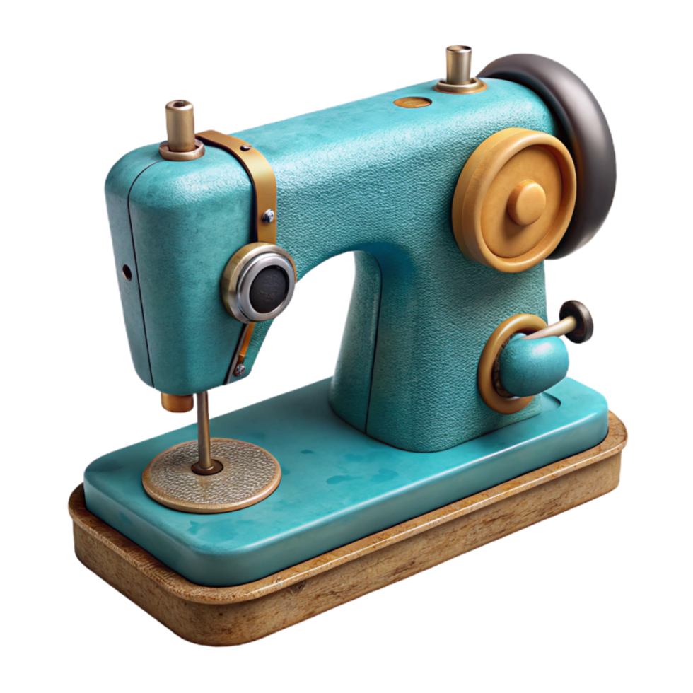 dramatic rustic Sewing Machine Top View Cutout with Needle Detail professional png