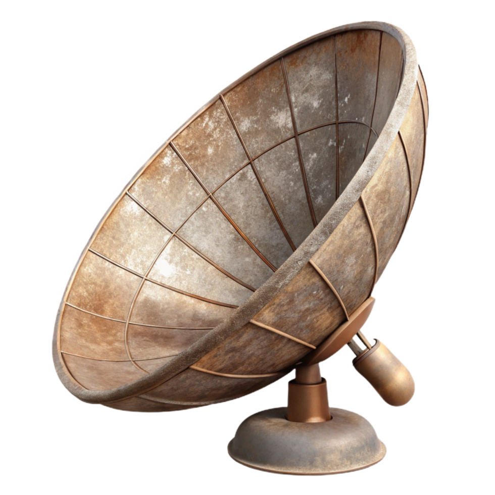dramatic vintage Satellite Dish Receiving Signal Transparent Background authentic png