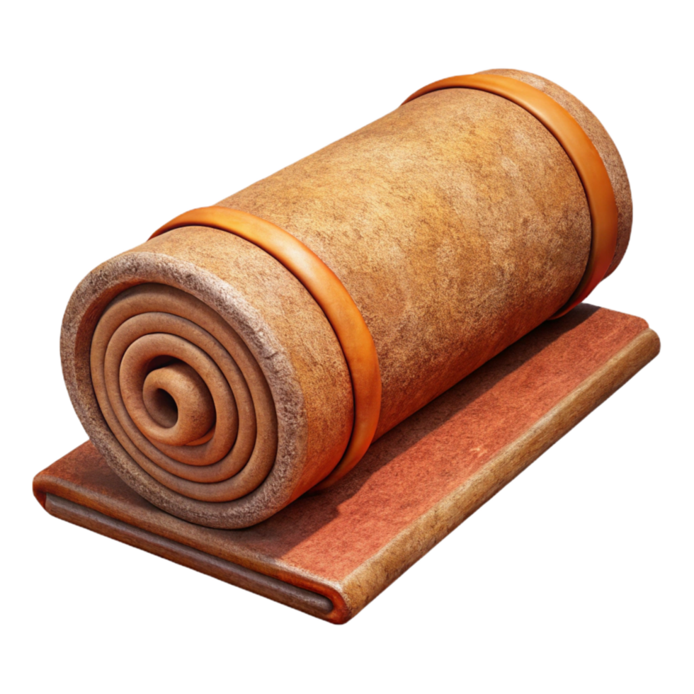 dramatic minimalist Yoga Mat Rolled Up Side View Transparent Background exclusive png