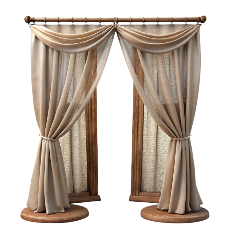 wonderful modern Living Room Curtains Sheer Fabric Transparent Background 4K png