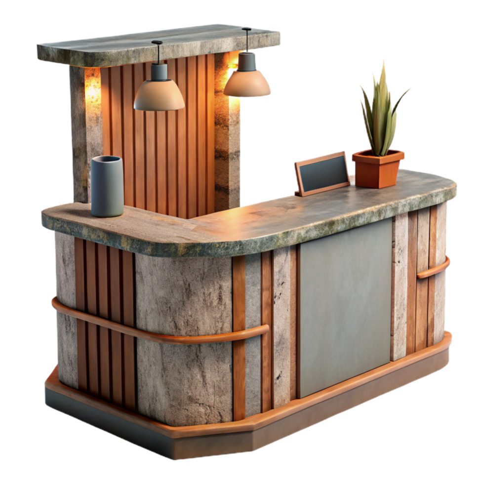 impressive abstract Modern Office Lobby with Reception Desk Cutout original png