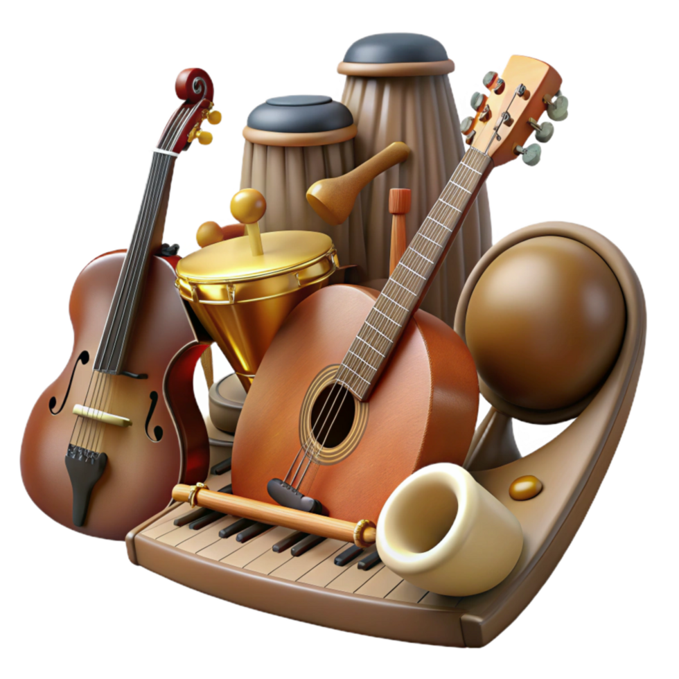 extraordinary contemporary Musical Instruments Collection Isolated Element exclusive png