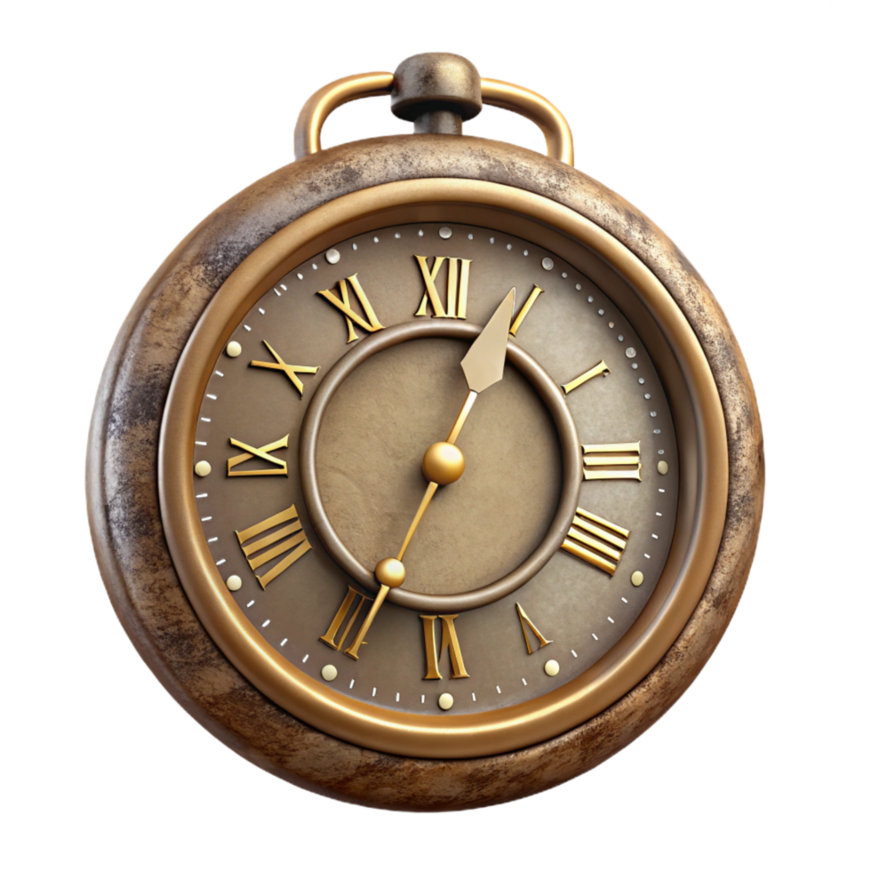 wonderful traditional Vintage Clock with Roman Numerals Isolated Element professional png