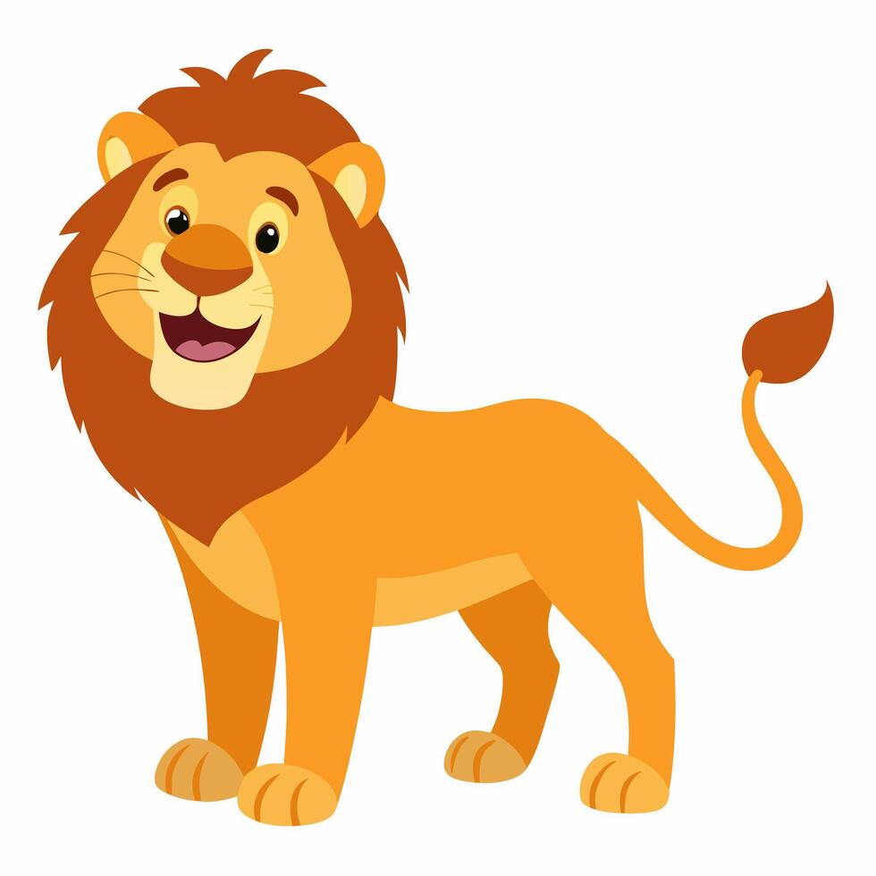 cartoon lion .Happy animal lion cub. Suitable for children's books. illustration on white background vector
