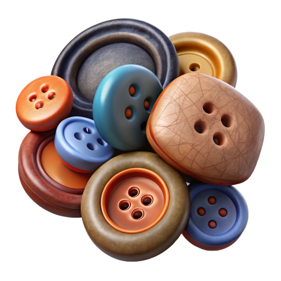 stunning creative Sewing Buttons in Various Shapes and Colors Isolated Element premium png