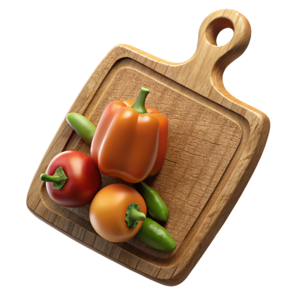 beautiful artistic Cutting Board with Vegetables Isolated Element high quality png