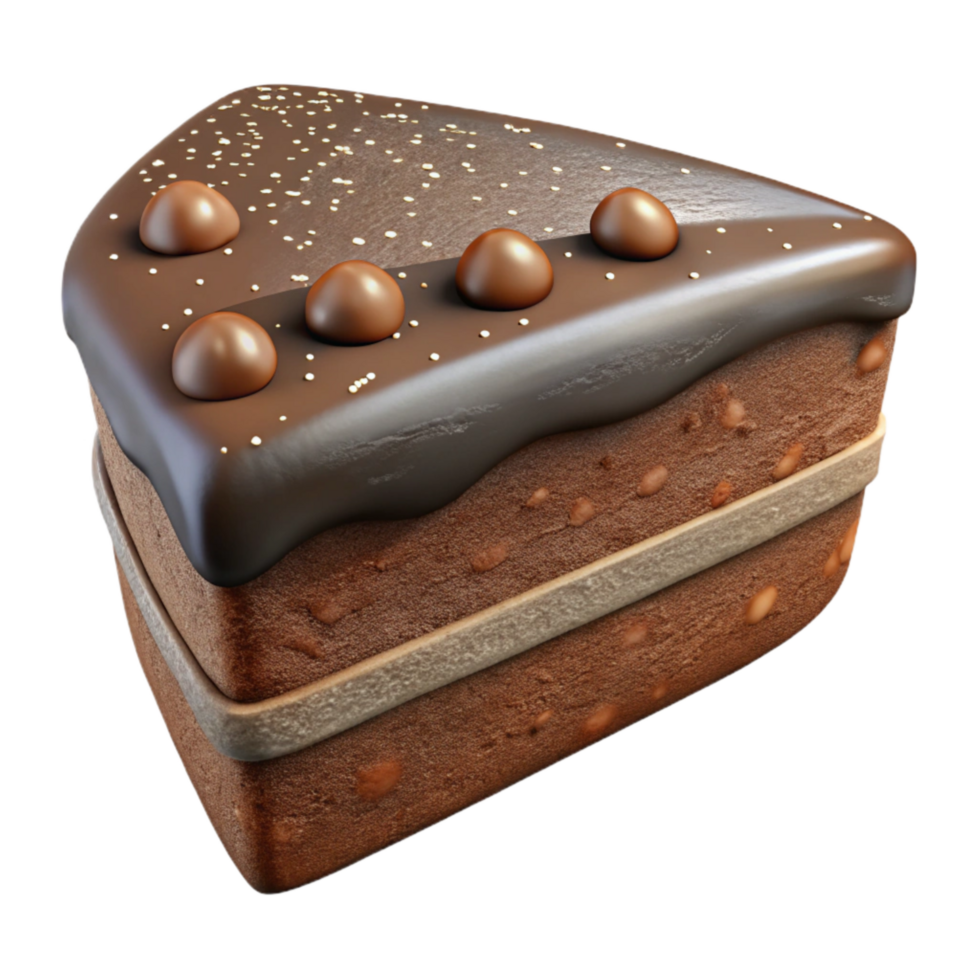 serene modern Birthday Cake Slice Frosted Chocolate Isolated high resolution png