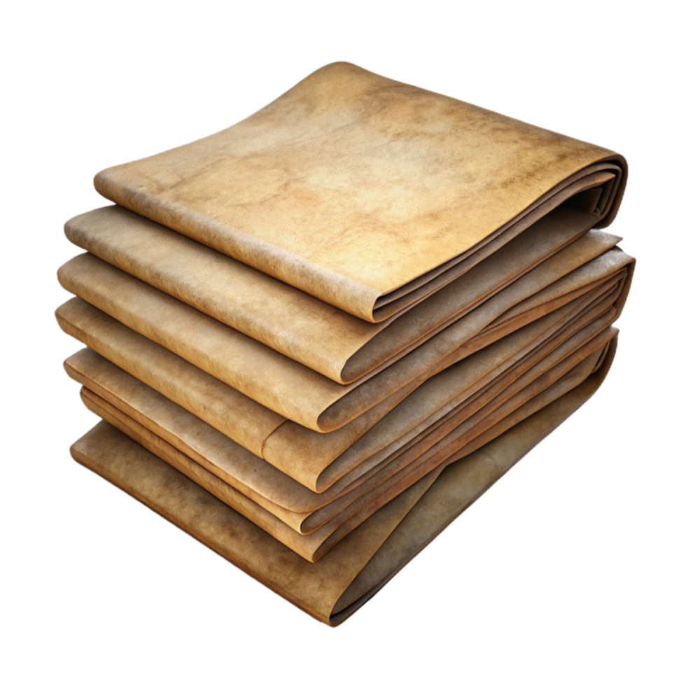 dramatic abstract Stack of Craft Paper Sheets Transparent Background professional png