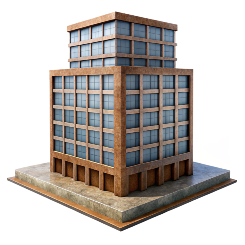 extraordinary modern Office Building Skyscraper Perspective View Isolated original png