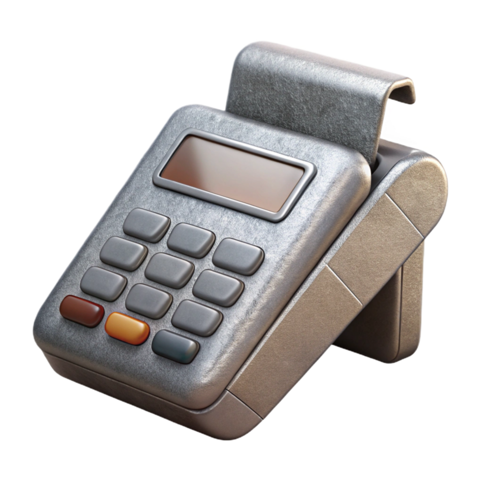 magnificent abstract Credit Card Reader Side View Silver Color Cutout professional png