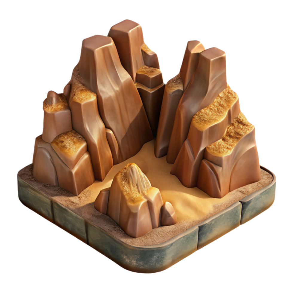 vibrant contemporary Rocky Mountain Canyon Landscape Isolated Cutout genuine png