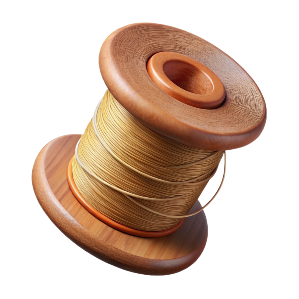 dramatic minimalist Thread Spool Transparent Background with Winding high resolution png