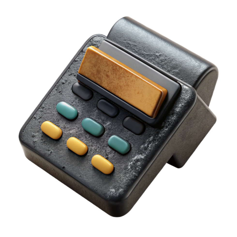 beautiful abstract Credit Card Reader Top View Black Color Cutout detailed png