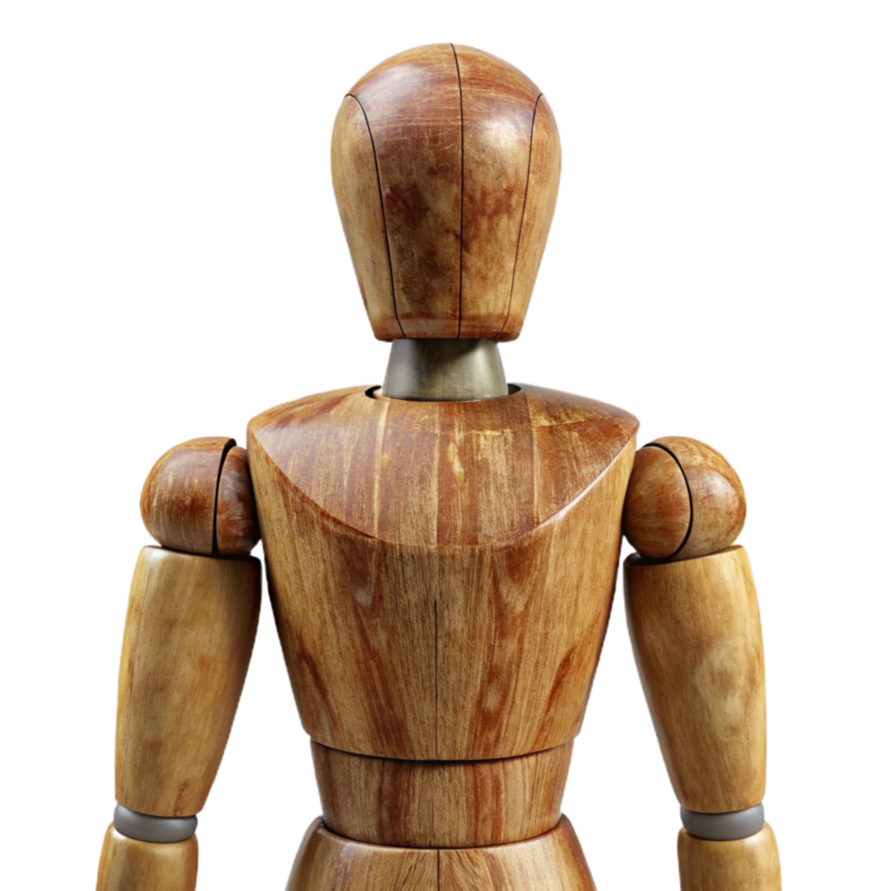 extraordinary vintage Wooden Artist Mannequin Front View Transparent exclusive png