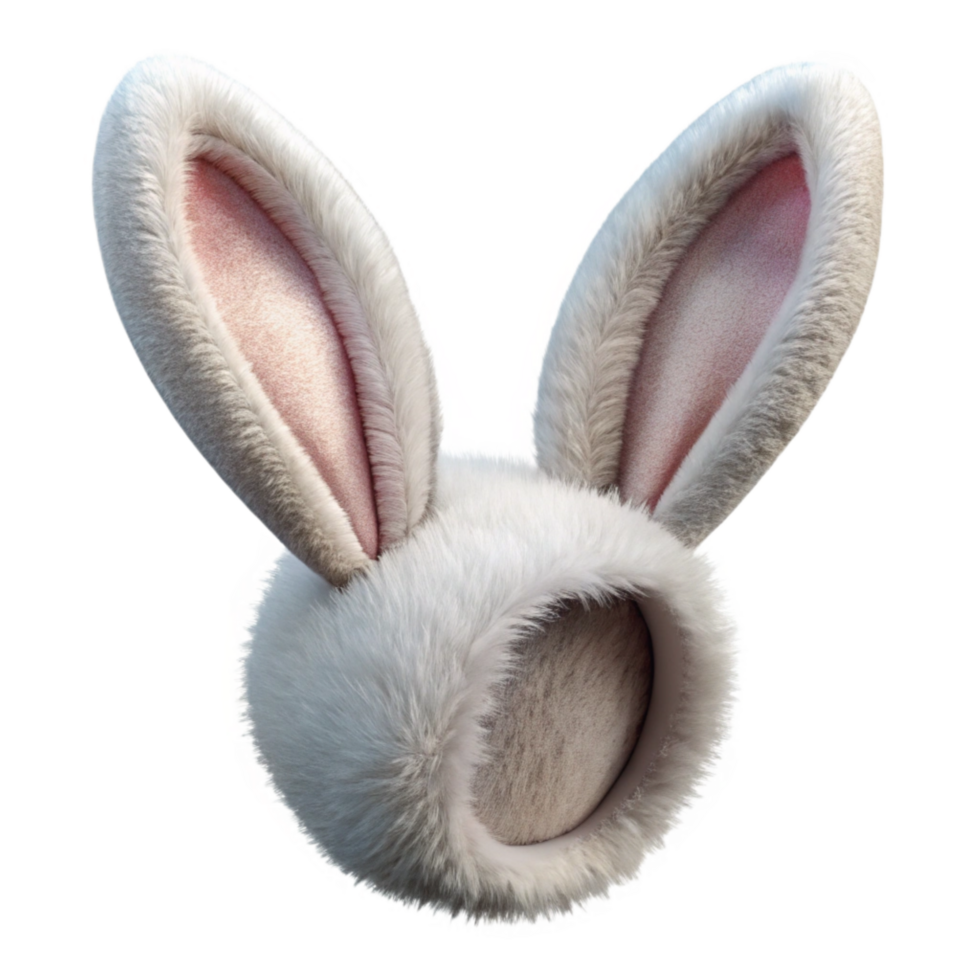 beautiful abstract White Easter Bunny Ears Cutout with Fluffy Texture genuine png