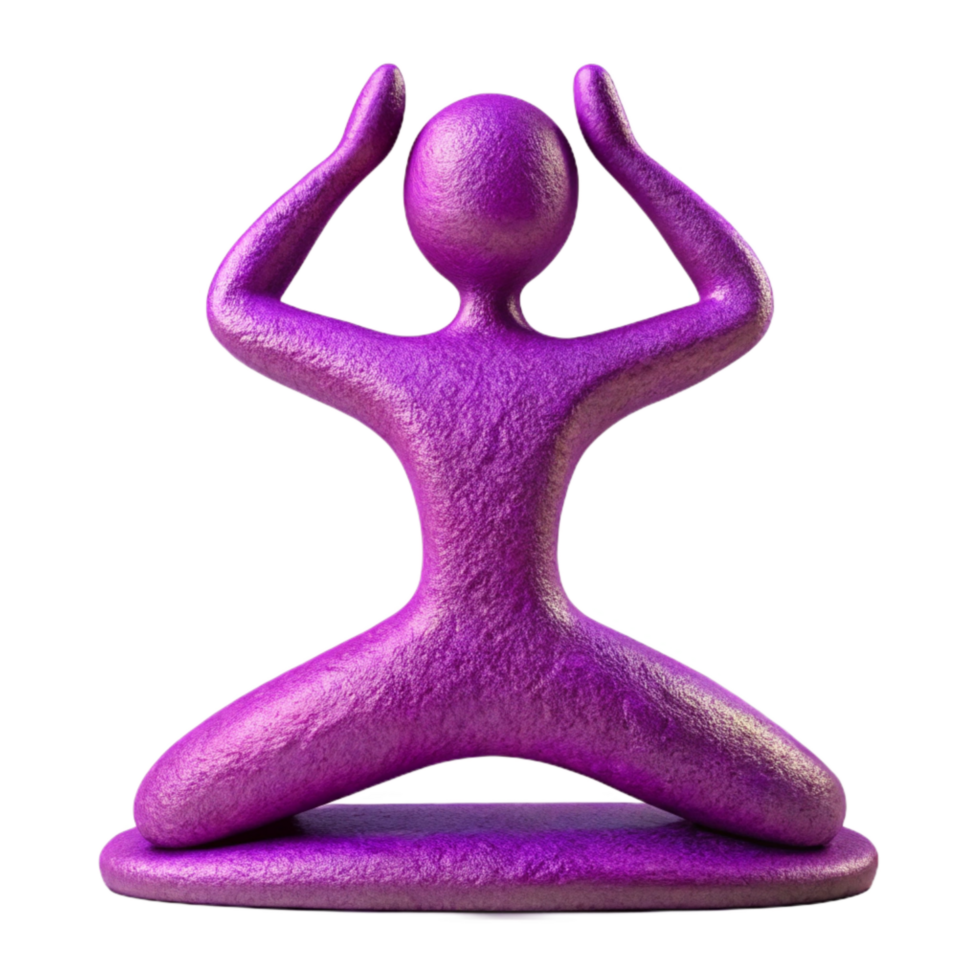 dramatic minimalist Purple Yoga Pose Silhouette Meditation Isolated Element detailed png
