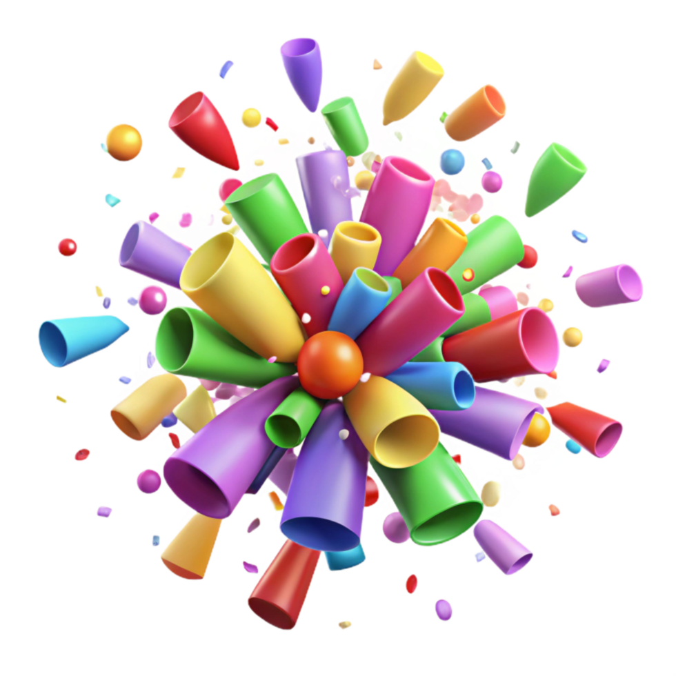 impressive artistic Colorful Confetti Explosion Isolated on Transparent Background high resolution png