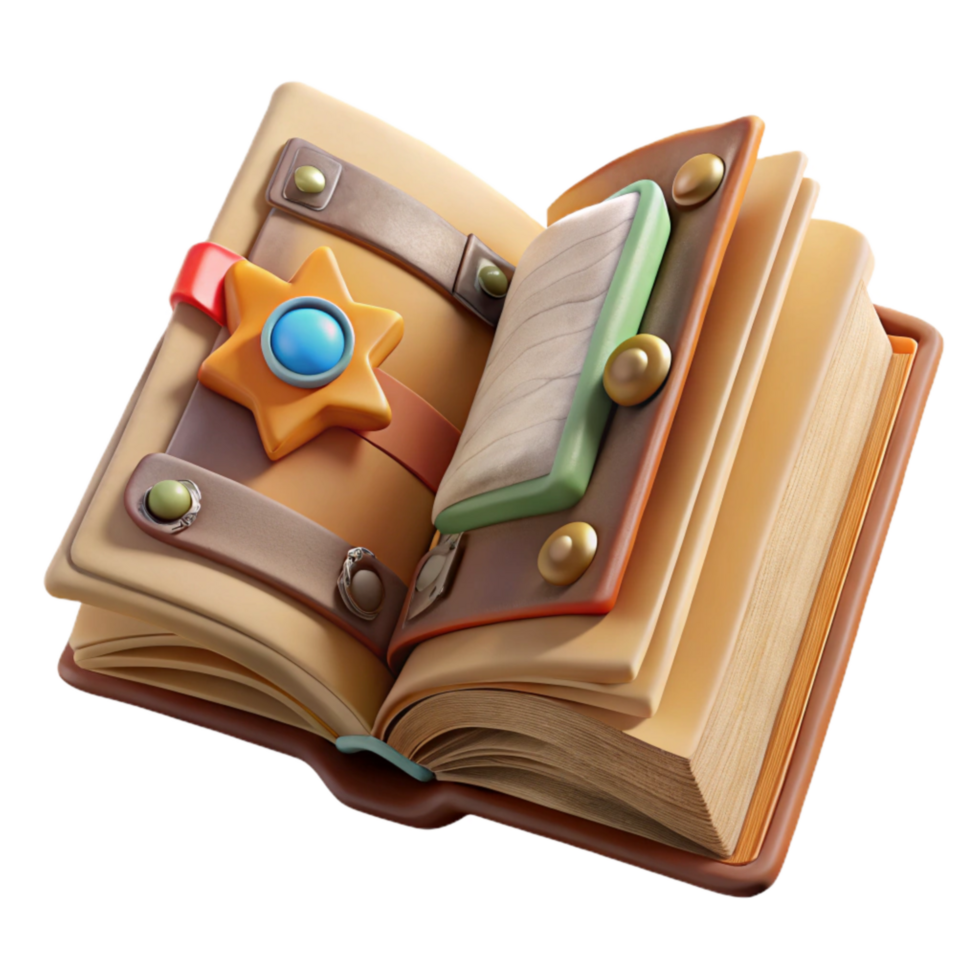serene artistic Open Craft Book with Diy Projects Transparent Background exclusive png
