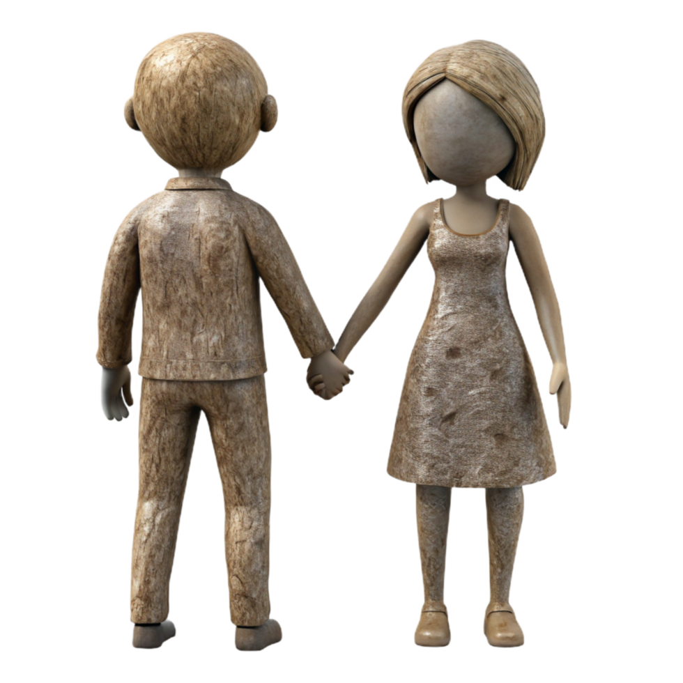 beautiful creative Couple Holding Hands Silhouette Transparent Background high quality png
