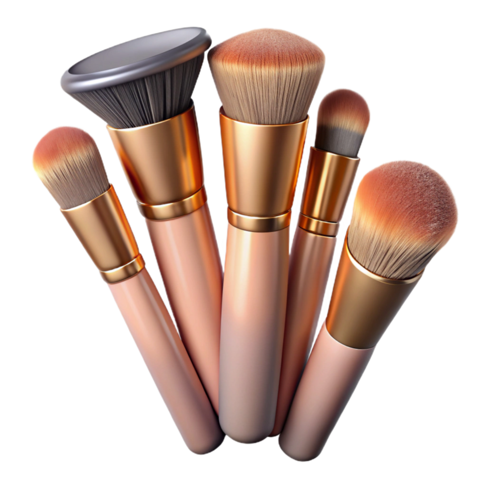 extraordinary vintage Makeup Brushes Set Various Sizes Transparent Background premium png